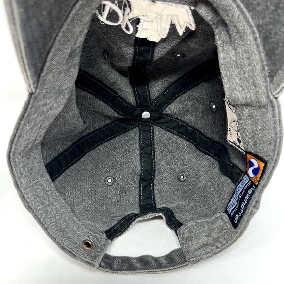 Newhattan Hat Men Gray 100% Cotton Dream by Any Means Strapback Baseball Cap - Picture 11 of 11